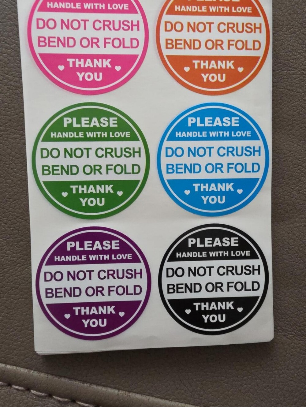DO NOT CRUSH,BEND OR FOLD 2INCH (100) STICKERS - Picture 2 of 2